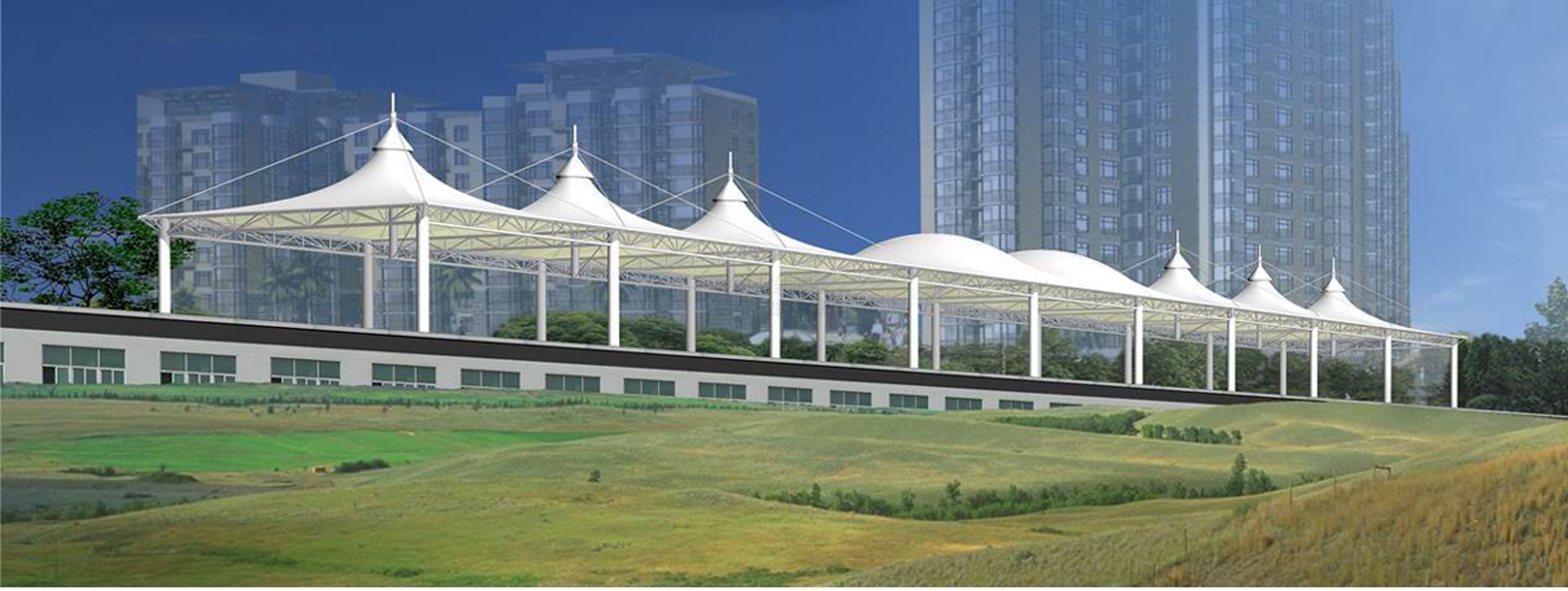 景觀膜結(jié)構(gòu)效果圖—深圳燁興膜結(jié)構(gòu)工程有限公司 膜結(jié)構(gòu)效果圖